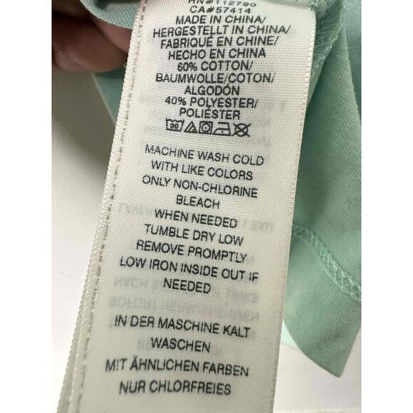 True Religion T-Shirt Size Medium Light Green Short Sleeve Leaves Graphic Logo - Picture 7 of 8